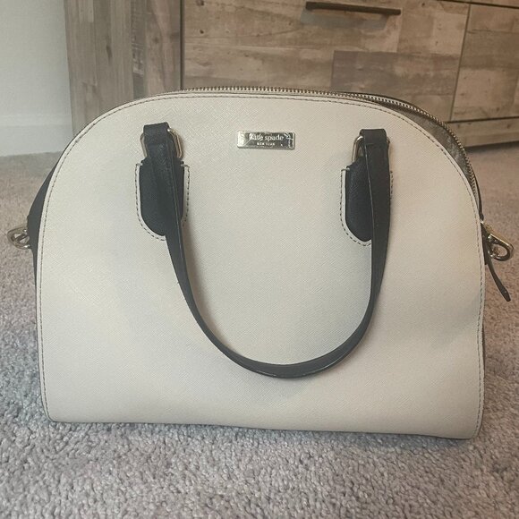 Kate Spade Darcy Small Top Zip Satchel Crossbody | Black & Cream - Picture 2 of 6